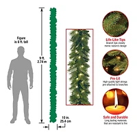 9ft. Pre-Lit Winchester Pine Garland, Clear Lights