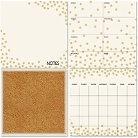 WallPops Gold Confetti Dry Erase Calendar & Corkboard Set