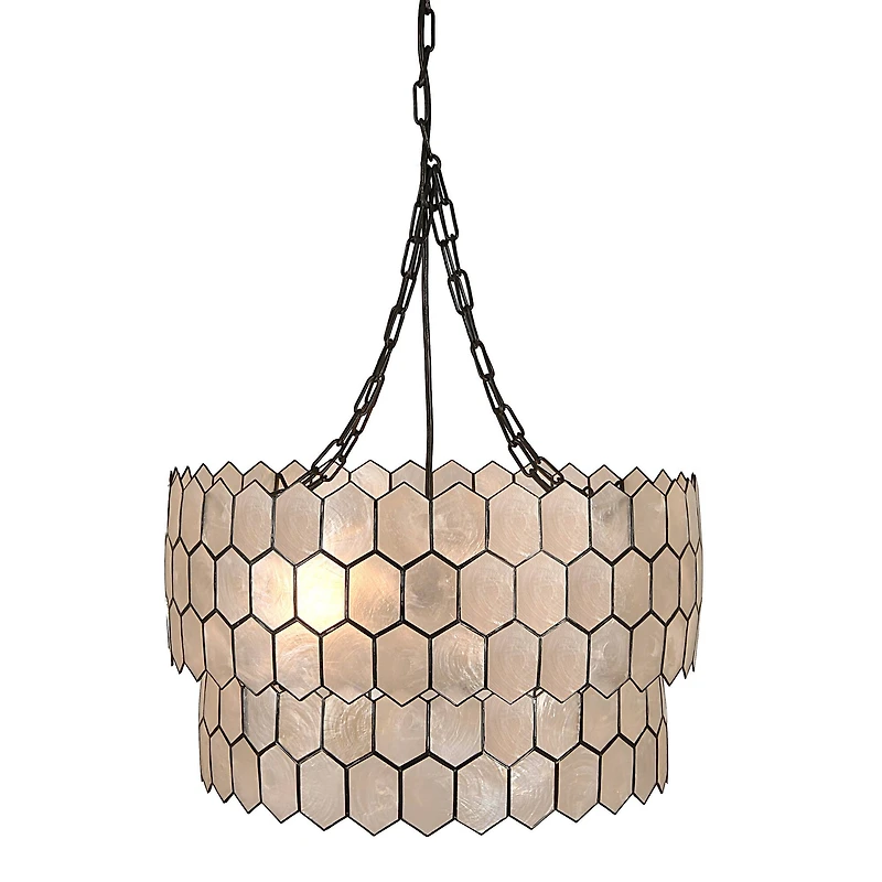 Hello Honey® Capiz 2-Tier Honeycomb Chandelier