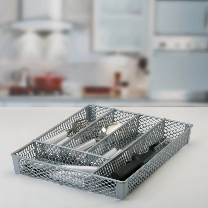 Kitchen Details Small Gray Cutlery Tray