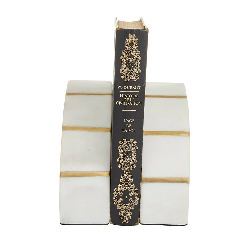 CosmoLiving by Cosmopolitan Marble Glam Bookends
