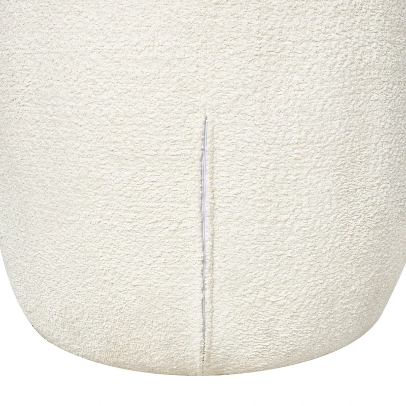 White Polyester Rounded Barrel Accent Chair