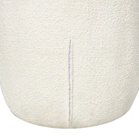 White Polyester Rounded Barrel Accent Chair