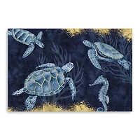 Deep Blue Sea II On Blue Gold Canvas Giclee