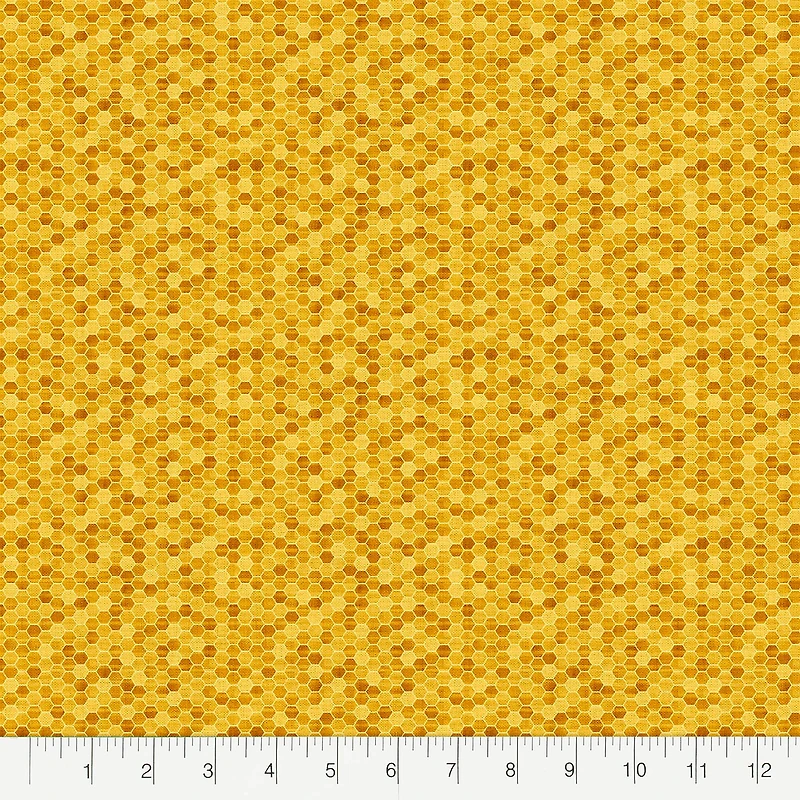 Fabric Editions Yellow Honeycomb Cotton Fabric