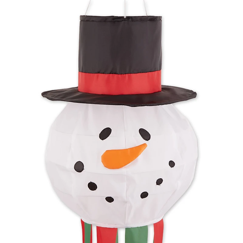 53" Red, Green & White Snowman Windsock