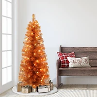 4.5ft. Pre-Lit Tinsel Artificial Christmas Tree