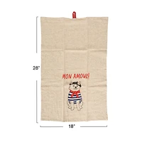 Hello Honey® French Animal Linen Blend Tea Towels, 3ct.