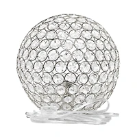 Lalia Home 10" Medium Metal Crystal Round Orb Table Lamp