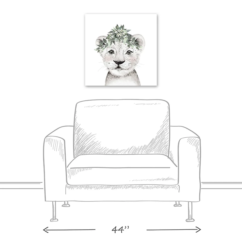 Soft Sage Cub 20" x 20" Canvas Wall Art