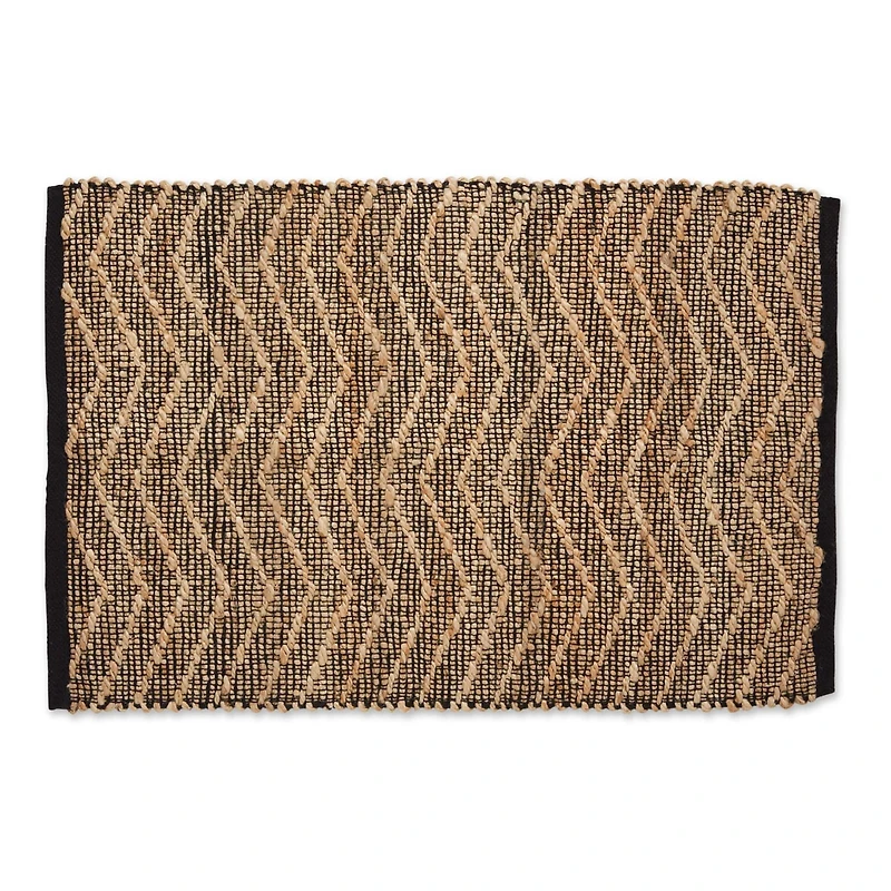 DII® Black With Natural Jute Chevron Hand-Loomed Rug, 2ft. x 3ft.