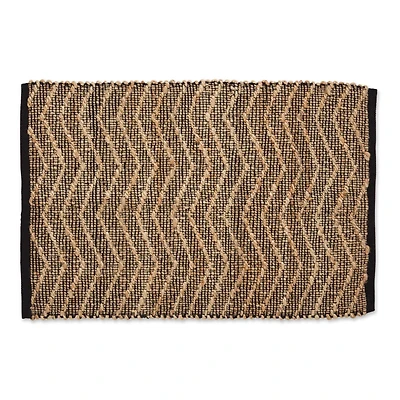 DII® Black With Natural Jute Chevron Hand-Loomed Rug, 2ft. x 3ft.