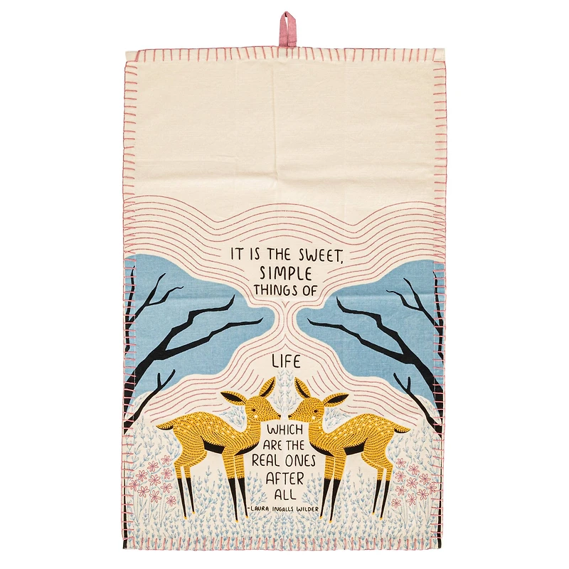 Hello Honey® It Is the Sweet Simple Things Deer Cotton Slub Tea Towel