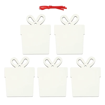 3.5" Gift Box Hardboard Sublimation Ornaments, 5ct. by Make Market®