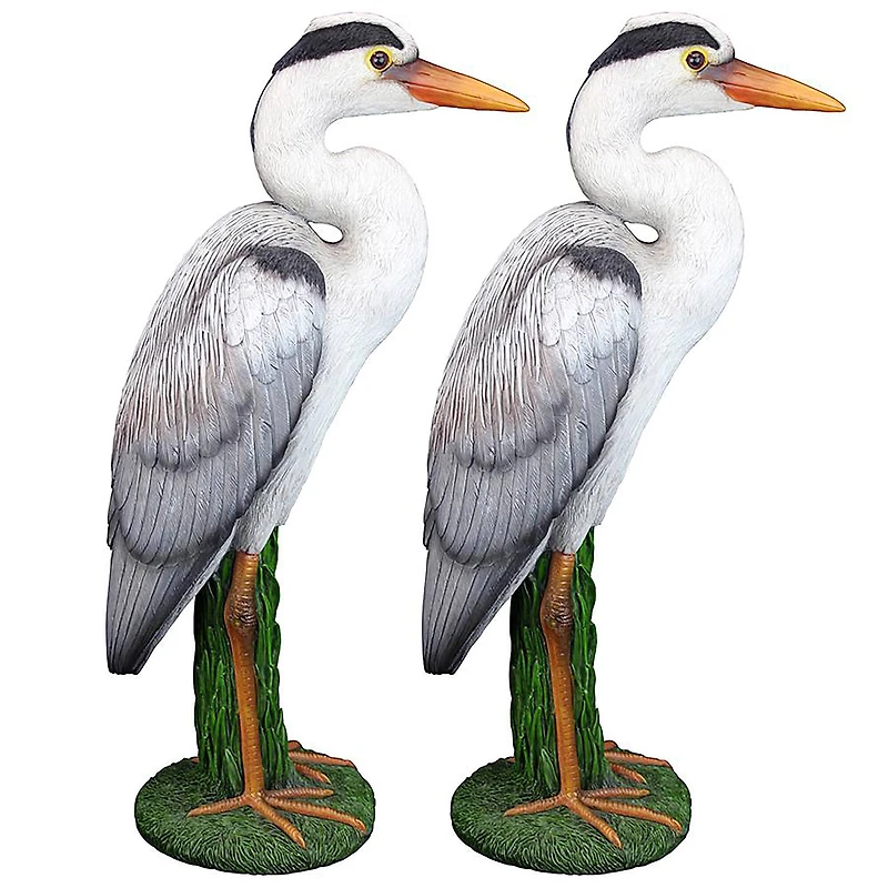 Design Toscano 18" Gray Heron Coastal Bird Statue, 2ct.