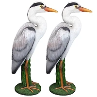 Design Toscano 18" Gray Heron Coastal Bird Statue, 2ct.