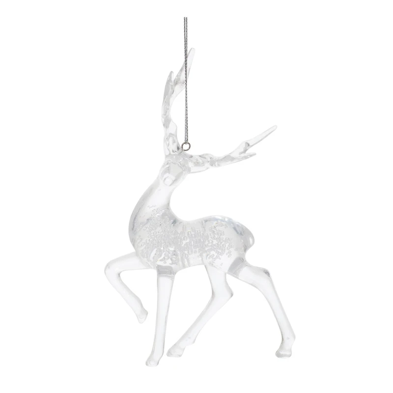Clear Bubbled Plastic Deer Ornaments Set