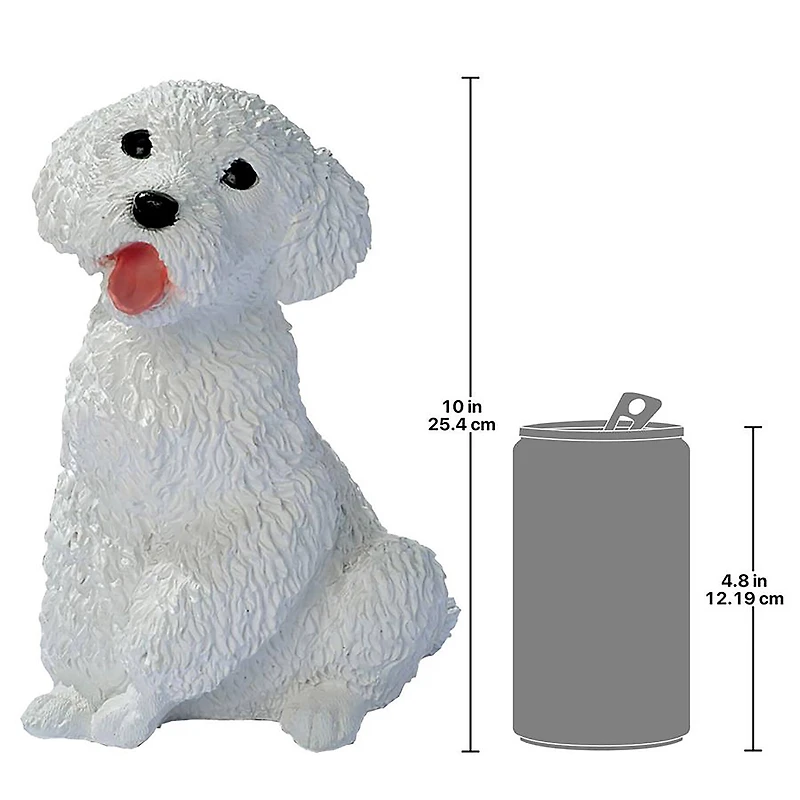 Design Toscano 10" White Poodle Puppy Dog Statue