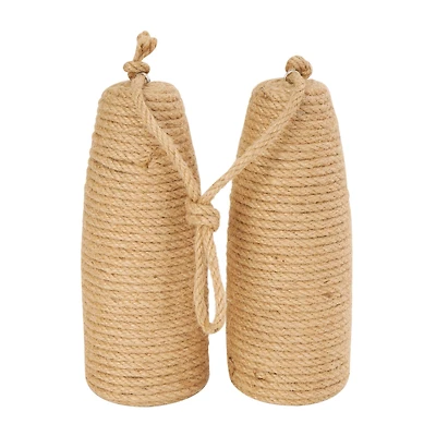 9.5" Brown Jute Buoy Coiled Rope Sculpture