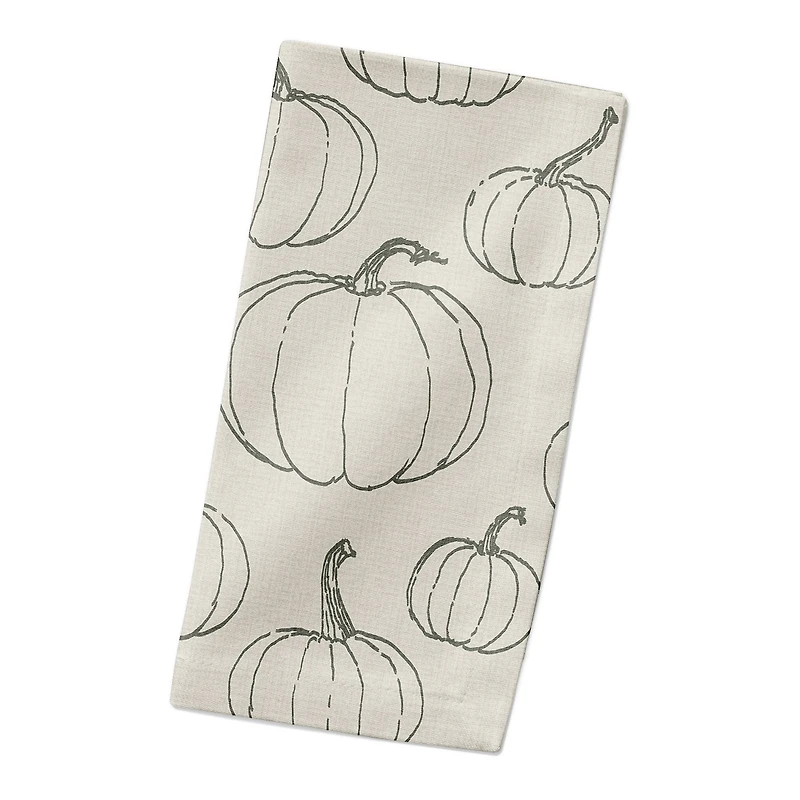 White Pumpkin Pattern Cotton Twill Napkin