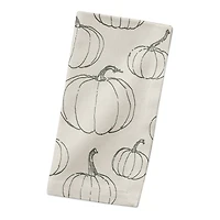 White Pumpkin Pattern Cotton Twill Napkin