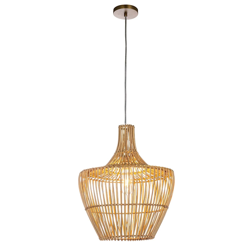 Hello Honey® Round Wicker Pendant Light