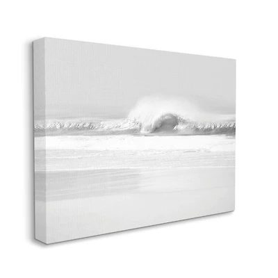 Stupell Industries Waves Crashing onto Beach Black and White Canvas Wall Art