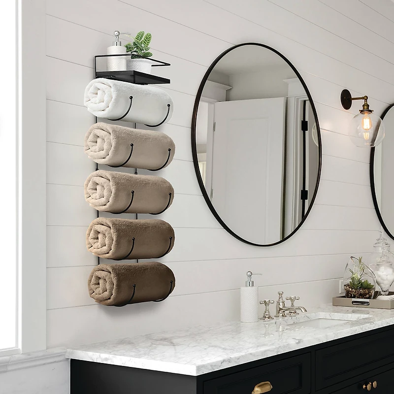 Sorbus Wall Mounted Towel Rack with Shelf