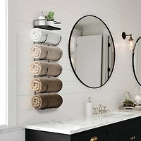 Sorbus Wall Mounted Towel Rack with Shelf