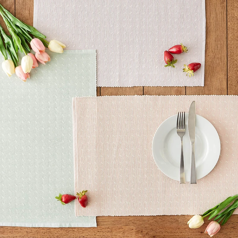 DII® Chintz Rose Dobby Dots Rib Placemat (Set of 6)