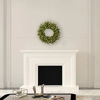 24" Pre-Lit Cashmere Christmas Wreath, Warm White LED Lights