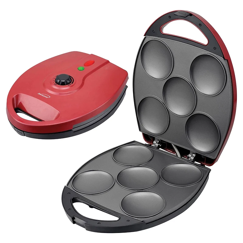 Brentwood Red 1200 Watt 5-Piece Nonstick Arepa Maker