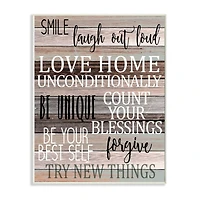 Stupell Industries Inspirational Be You Phrases on Wood Grain Brown Black Text Wall Plaque