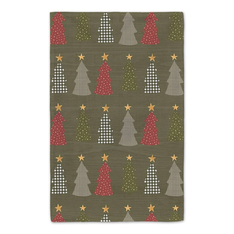 Sweater Weather Green Tree Pattern Tea Towel Set