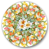 Designart - Blooming White and Orange Tulips II