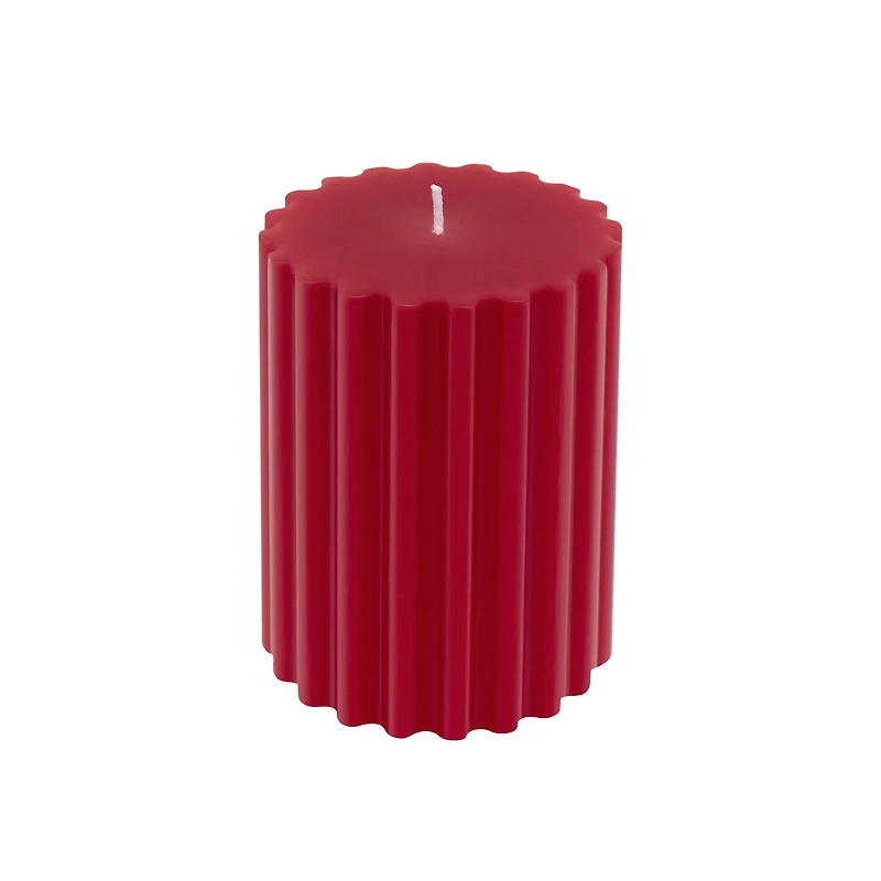 Red with White Bow Sparkling Cider Scented Pillar Candle by Ashland