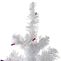 4ft. Pre-Lit White Iridescent Pine Artificial Christmas Tree, Purple Lights