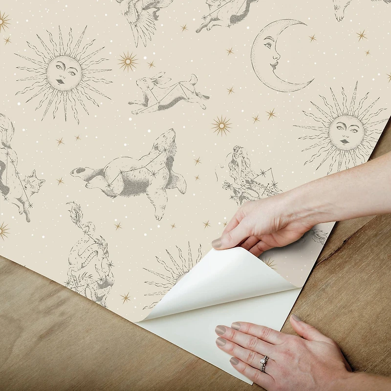 RoomMates Zodiac Dreams Linen Peel & Stick Wallpaper