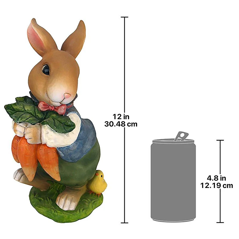Design Toscano 12" Bunny Hop Lane Father Rabbit Statue