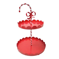 16.5" Candy Cane 2-Tier Metal Tray by Ashland®