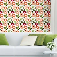 RoomMates Pink Block Print Blooms Peel & Stick Wallpaper