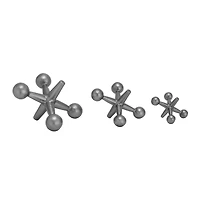 Gray Metal Modern Geometric Sculpture Set