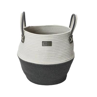 Household Essentials 15" Black & Ivory Bono Rope Basket