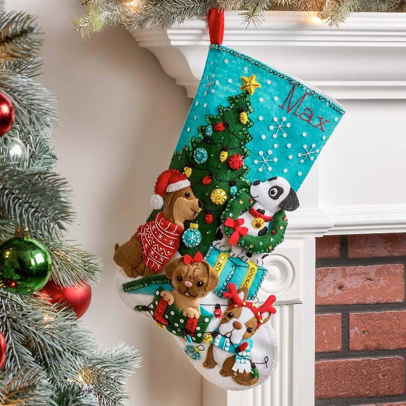 Bucilla® Christmas Dogs Felt Stocking Kit