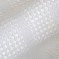 Elle Décor White Jacquard Solid Weave Shower Curtain