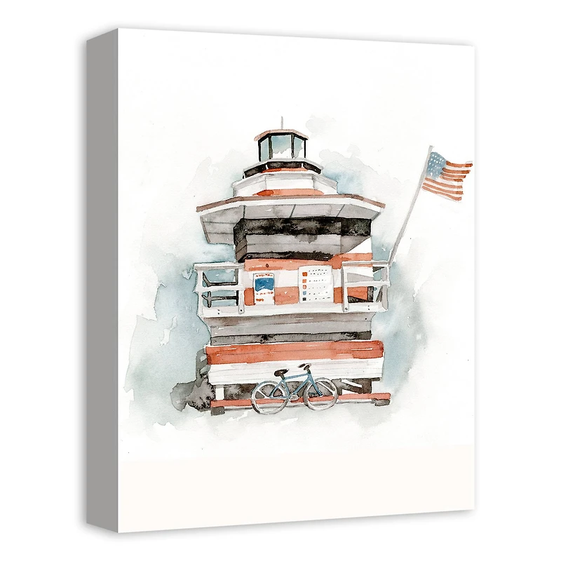Life Guard Station 12" x 16" Canvas Wall Art