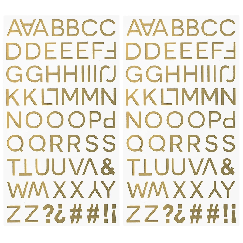 12 Pack: Gold Foil Thin Alphabet Stickers by Recollections™