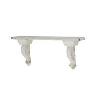White Wood Farmhouse Wall Shelf
