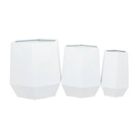 White Modern Planter, Set of 3" 20", 16", 10"