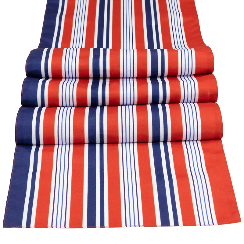 71" Red, White & Blue Striped Table Runner
